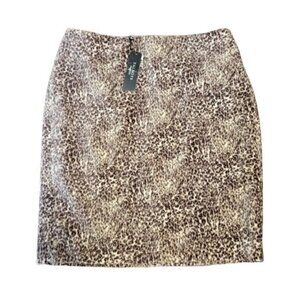 CLEARANCE NWT Talbots Petites Cotton Velvet Leopard Print Pencil Skirt